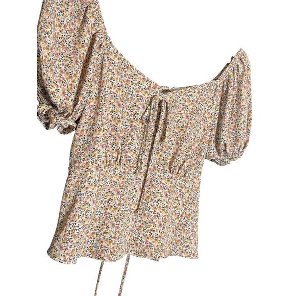 Sienna‎ Sky ditzy Floral Smocked cropped Top   coquette XS Babydoll Empire - Picture 1 of 7